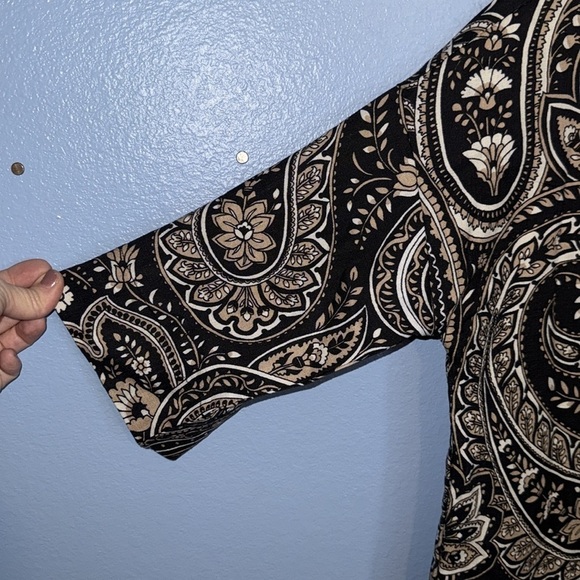 Soft Surroundings Linen Blend Paisley Print Women's Lounge Set - XSP. B2 - Picture 2 of 7